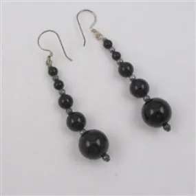 Long Black Onyx Earrings