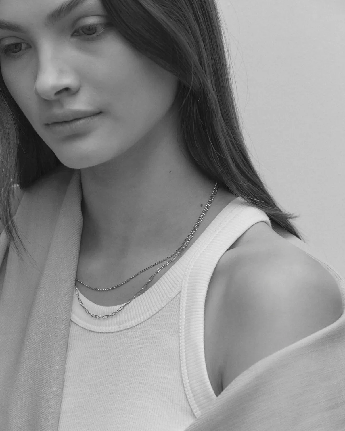 Long Link Necklace | Silver