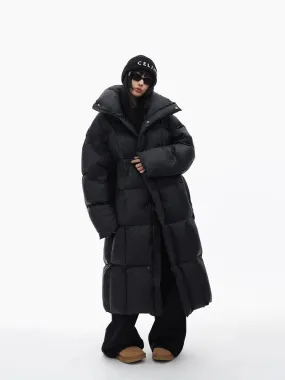 Long Puffer Down Hooded Jacket
