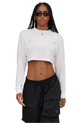 LONG SLEEVE BOXY T-SHIRT - Optic White