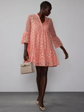 Long Sleeve Drop Waist Swing Dress
