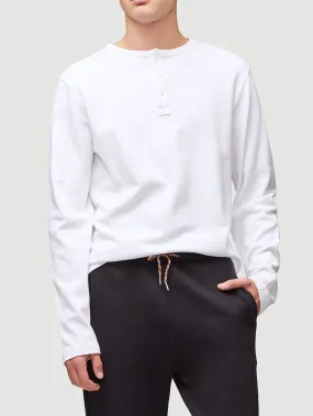 Long Sleeve Henley -- Blanc