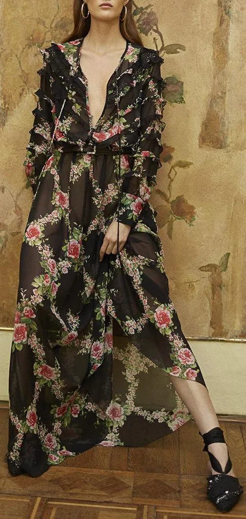 Long Sleeve Ruffled Dress