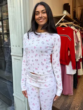Long Sleeve Thermal Top in White