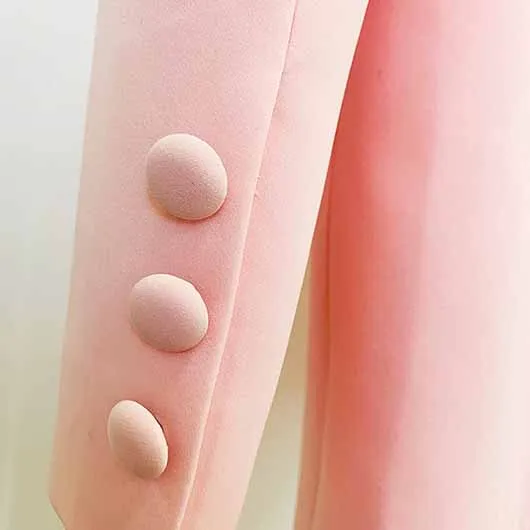 Long Sleeves Pink Blazer Pantsuits Two Piece Pantsuit Flare Trousers Set