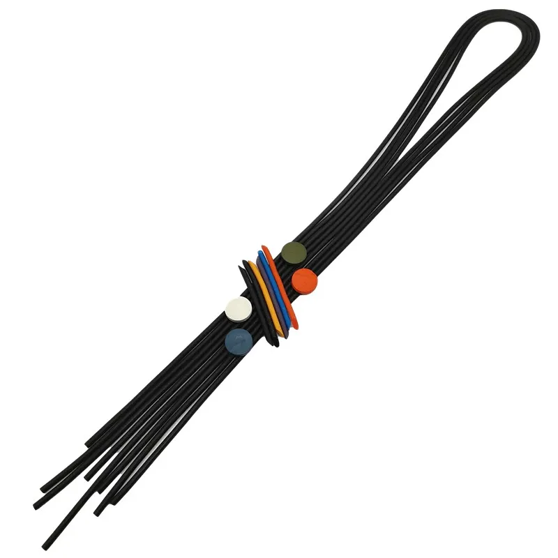 Long Tassel Necklace for Women / Handmade Luxury Rubber Pendant Necklace
