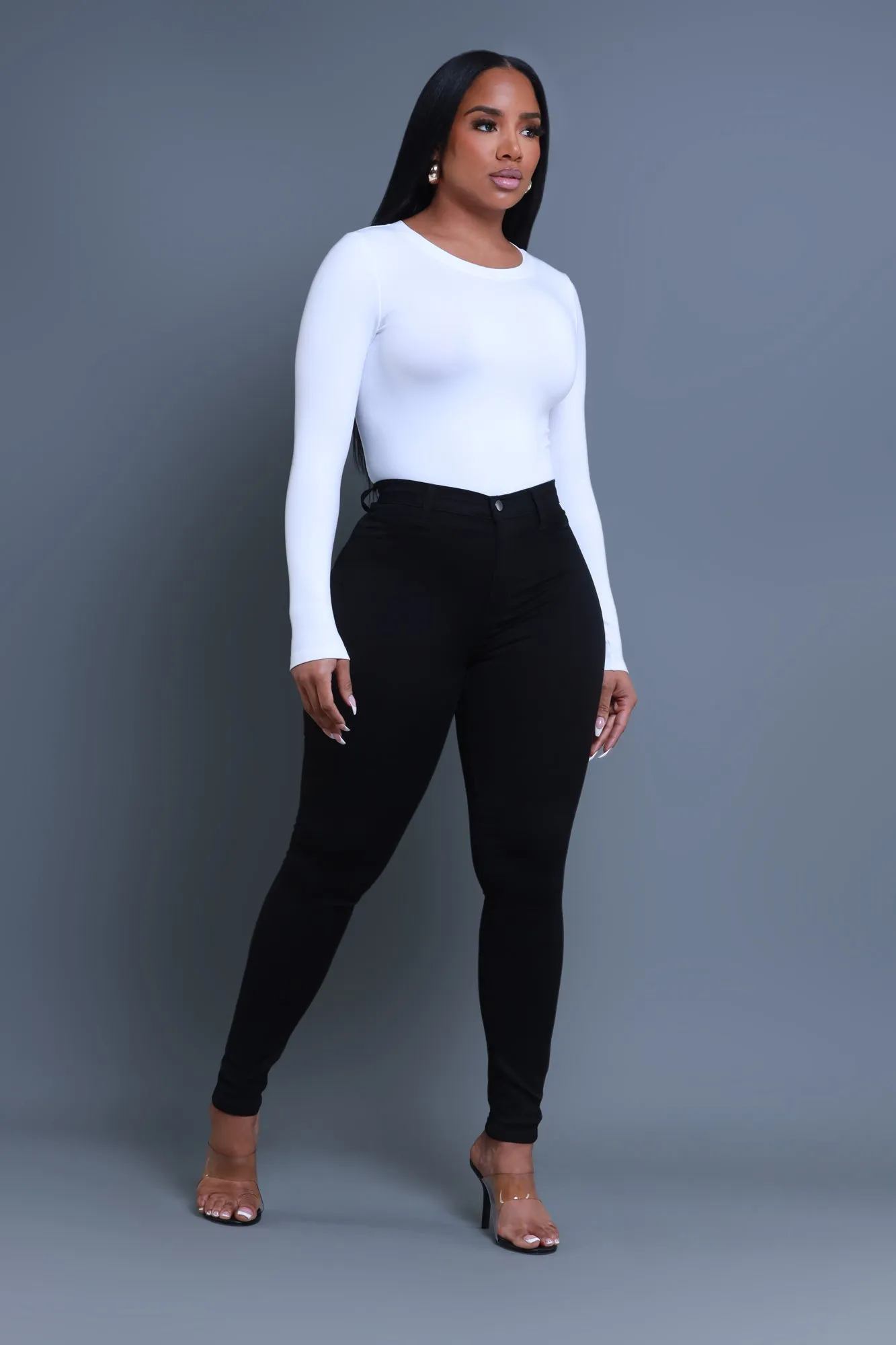 Look Back Butt Lifting High Rise Jeans - Black