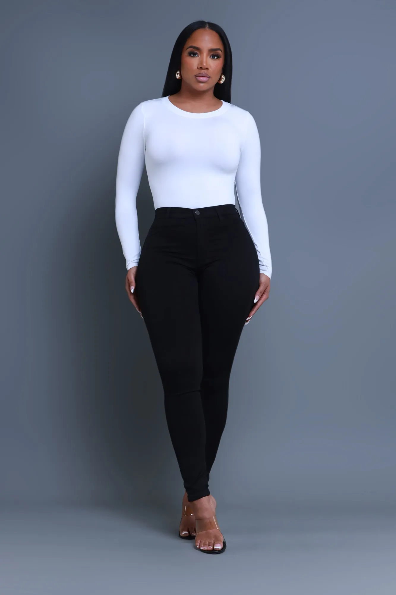 Look Back Butt Lifting High Rise Jeans - Black