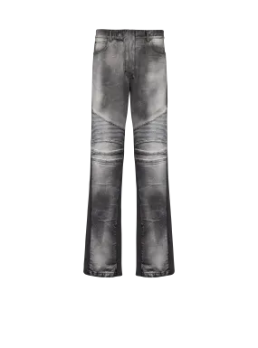 Loose-Fit Denim Biker Jeans