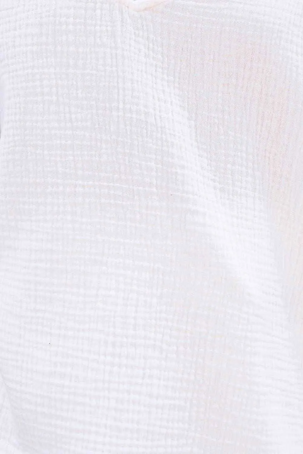 Loose V Neck Blouse Drawstring Raw Hem Shorts Set - Stylish Outfit