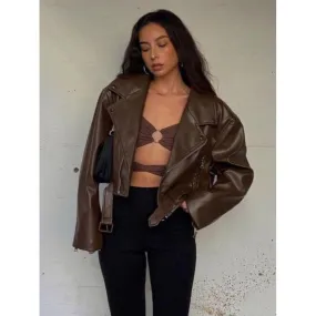 Loose Versatile Short Leather Jacket