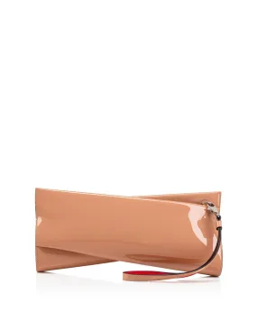 Loubitwist Patent Clutch in Nude