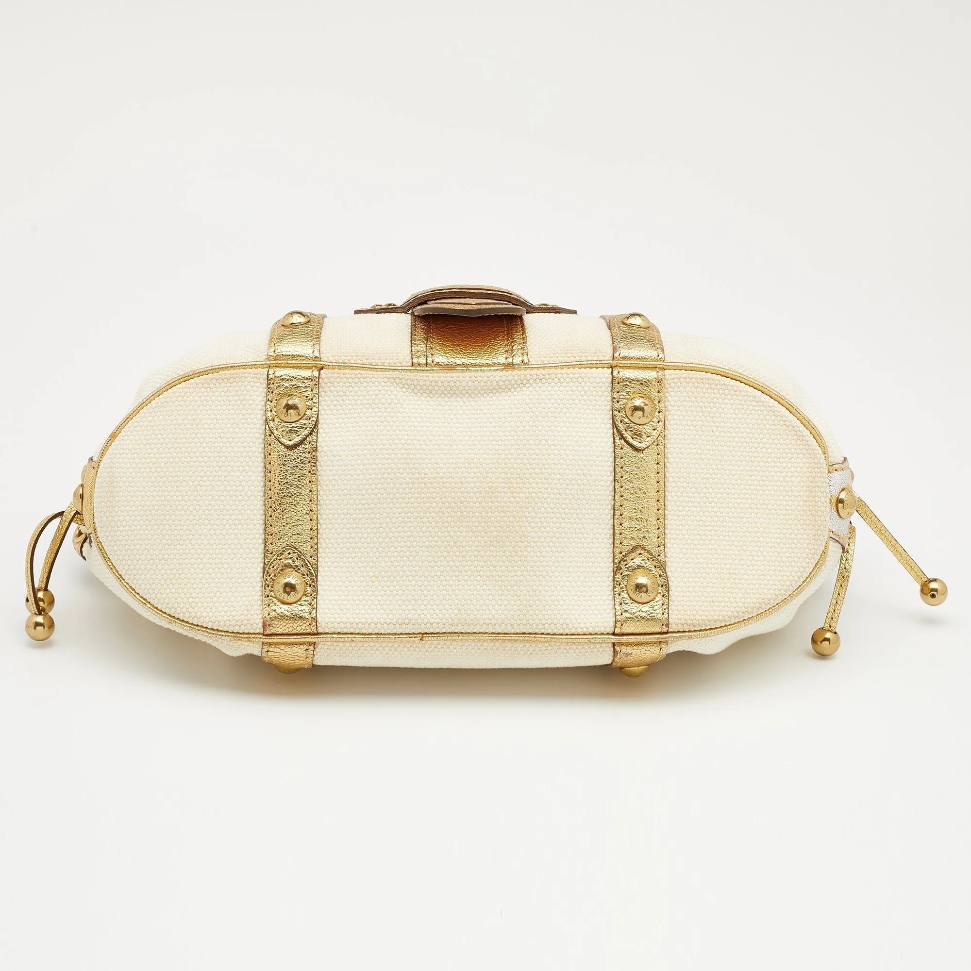 Louis Vuitton Cream/Gold Canvas and Leather Antigua Theda PM Bag