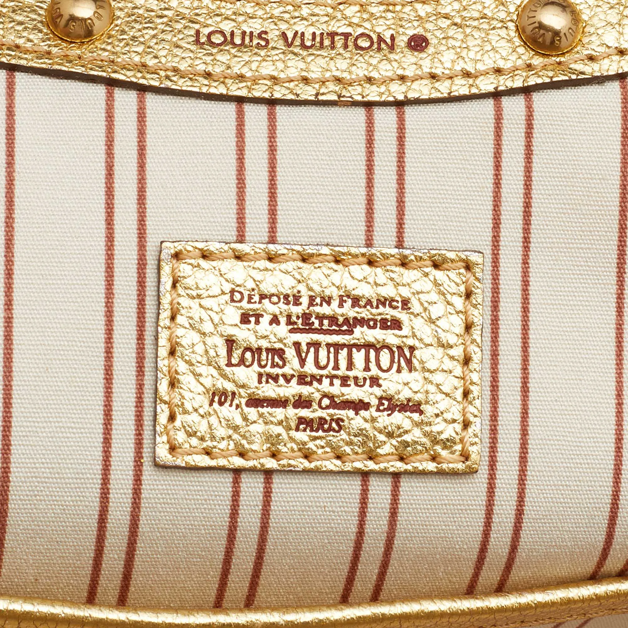 Louis Vuitton Cream/Gold Canvas and Leather Antigua Theda PM Bag