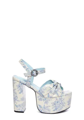 Love At Every Corner Platform Heels - White