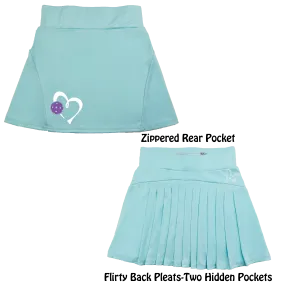 Love Pickleball Heart (Purple) | Women's Flirty Pickleball Skort
