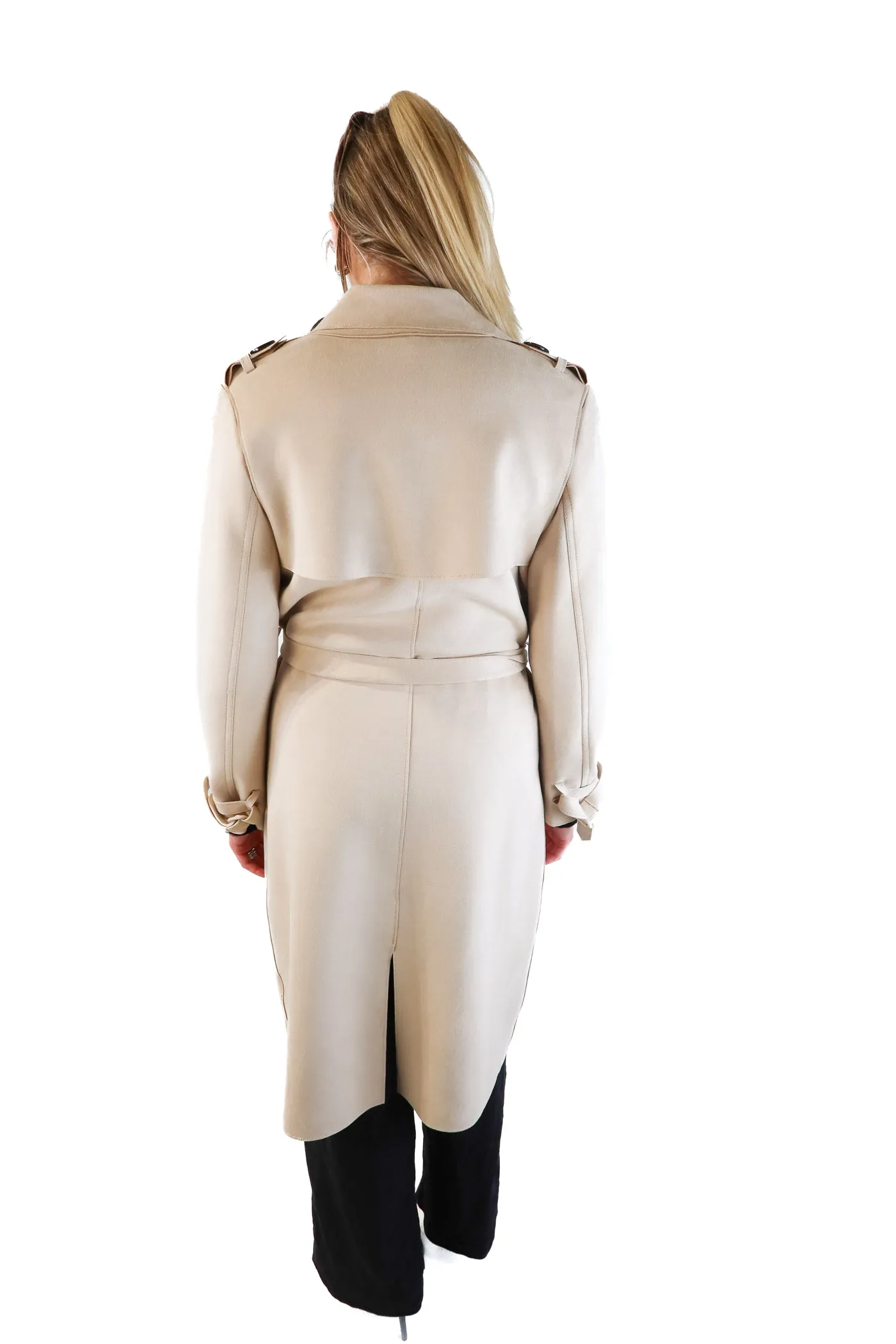 Love Token Faux Suede Trench coat nwt (L; retail $149)