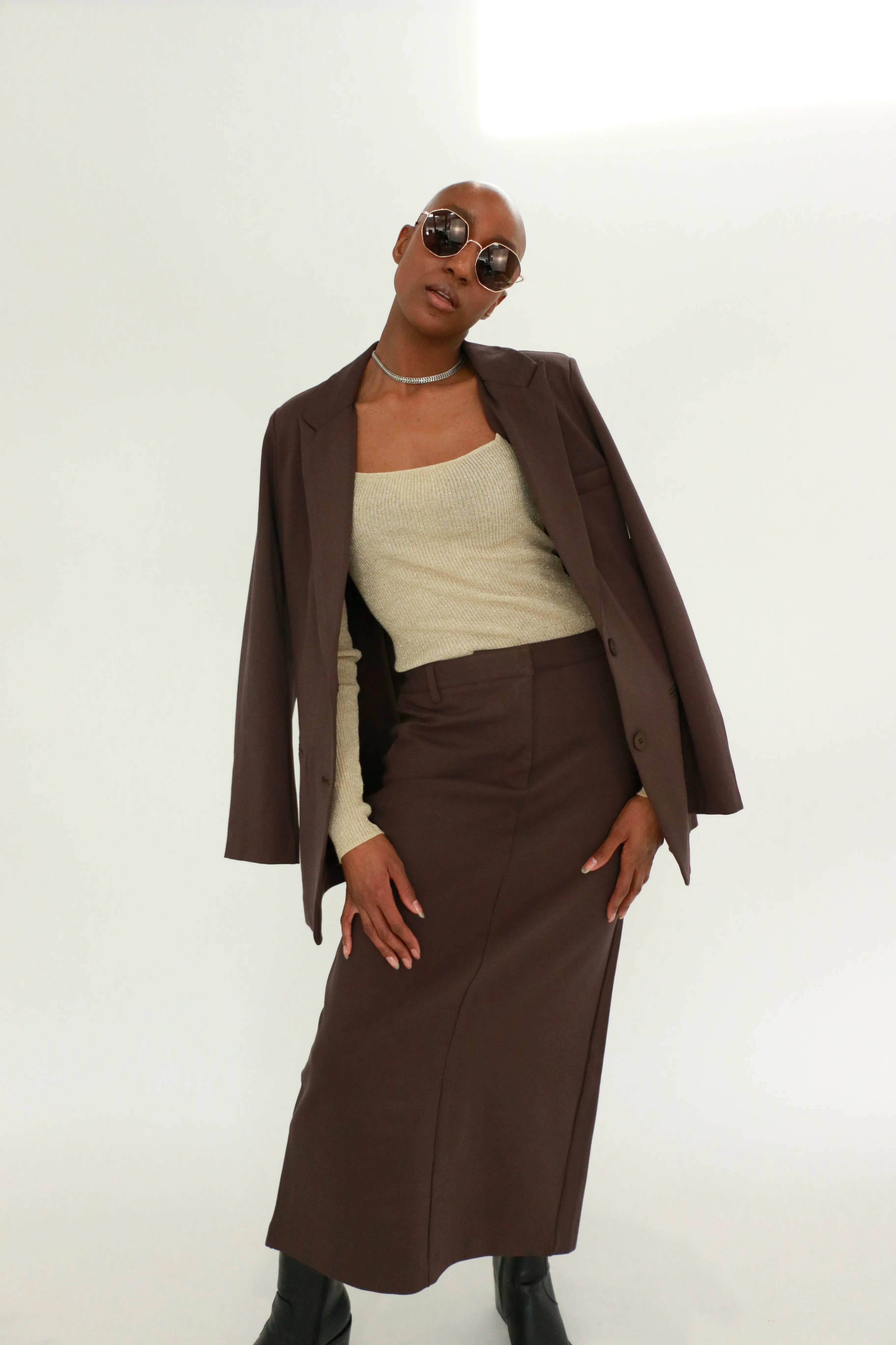 Lowi Long Skirt | Dark Brown