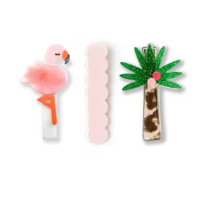 LR-Tropical Trio Flamingo Alligator Clip