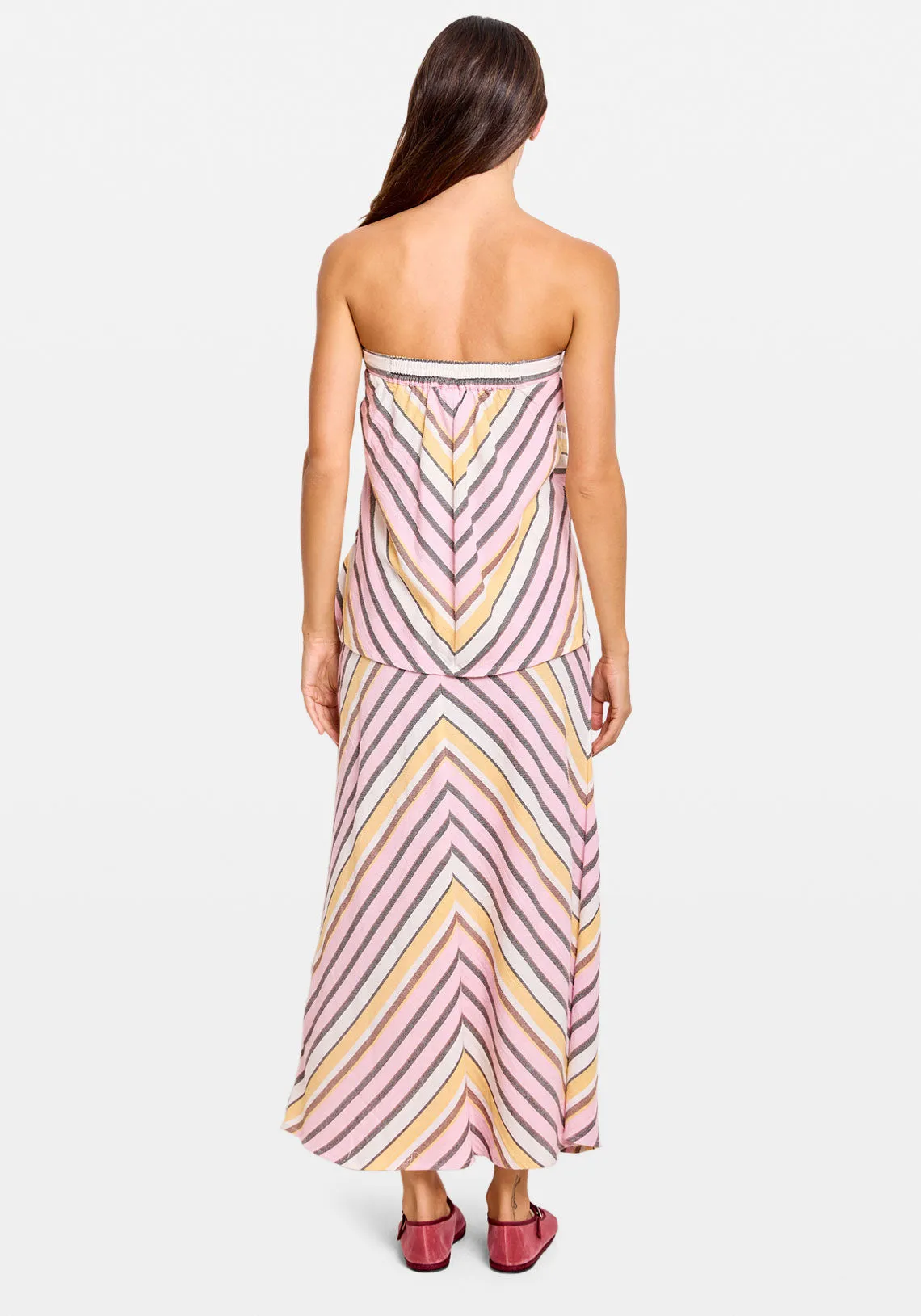 LUCIE STRAPLESS TOP PINK MIST