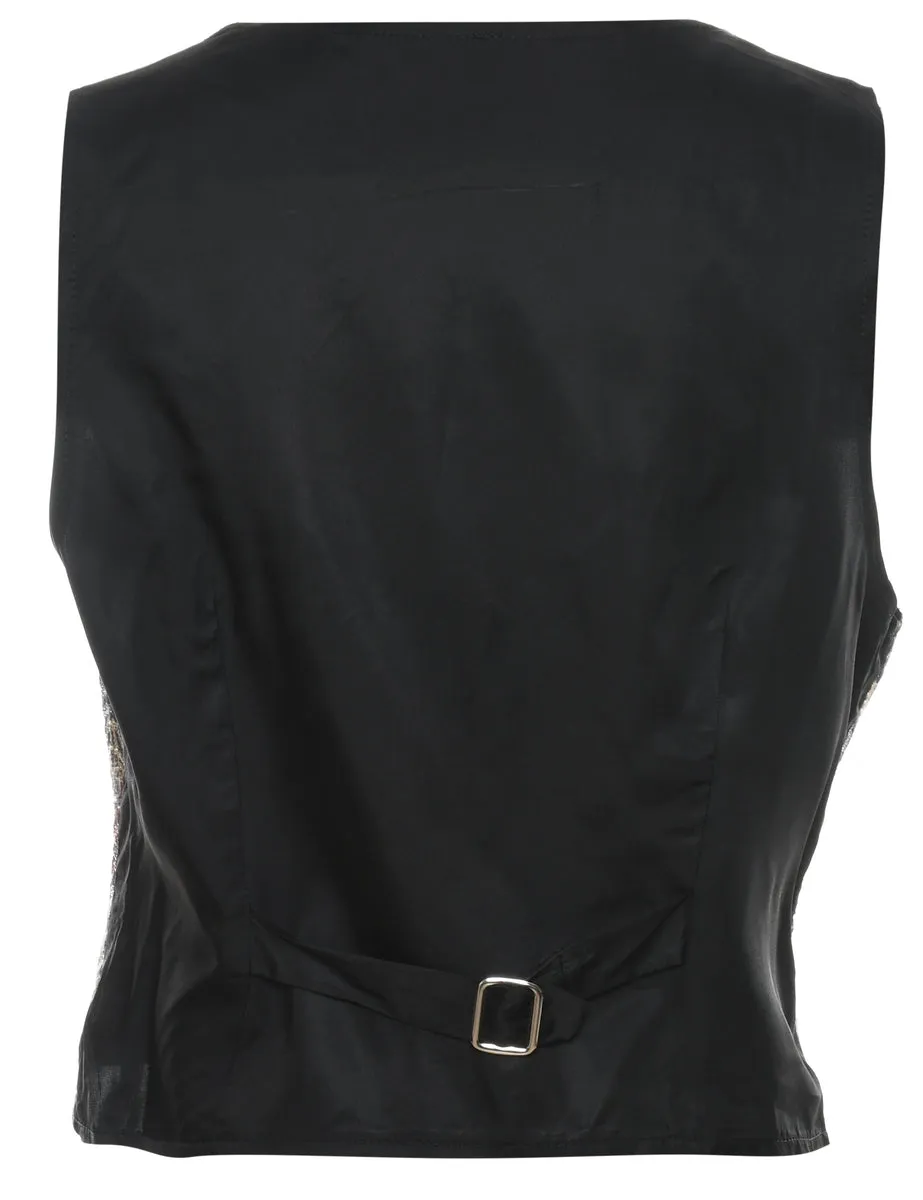 Lurex Thread Pattern Waistcoat - M
