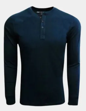 Luxe Pima Henley | Navy
