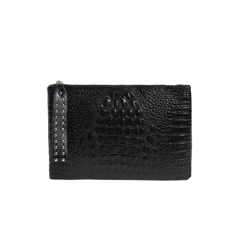 Luxury PU Leather Envelope Bag - Women's Clutches Purse - Portable Wristlet Handbag