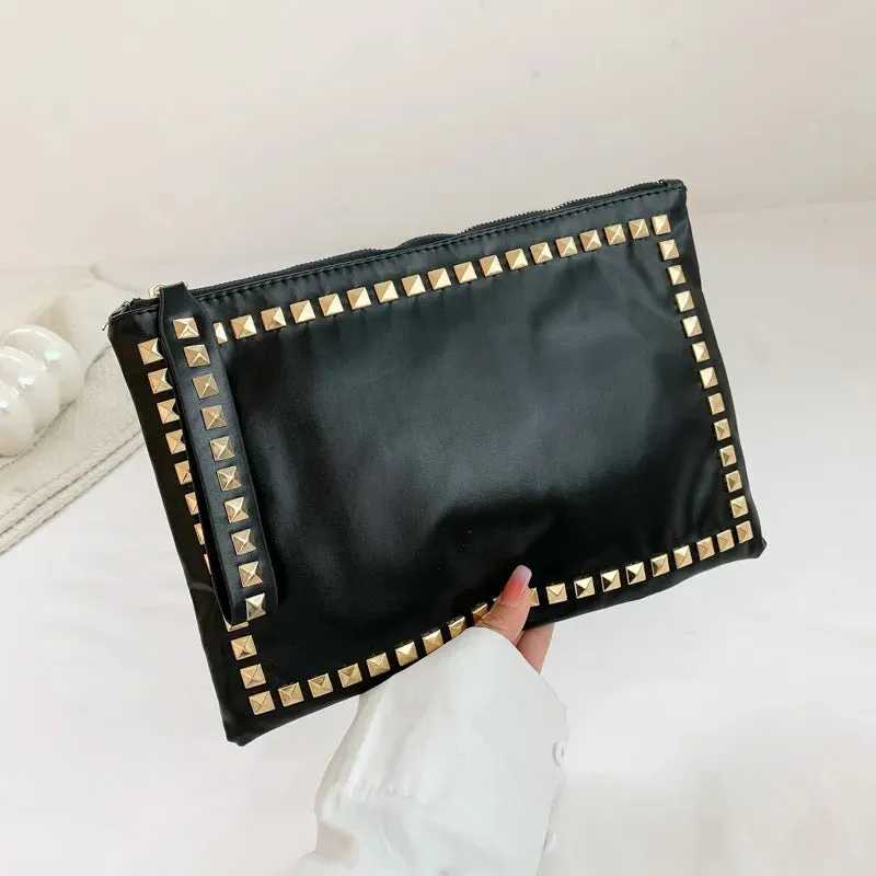 Luxury PU Leather Envelope Bag - Women's Clutches Purse - Portable Wristlet Handbag