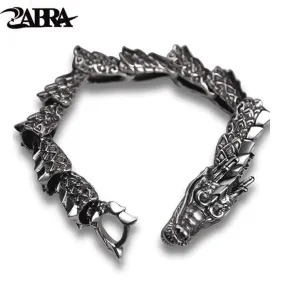 Luxury Pure 925 Sterling Silver Dragon Bracelet Men Vintage Rock Biker Men's Bracelets Man Silver 925 Jewelry (20 point 5 cm)