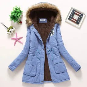 LVSANW Thick Warm Faux Fur Hooded Padded Coat 3XL Casual Slim Jacket Female Spring Autumn Winter Jacket Women Parkas Parka Mujer