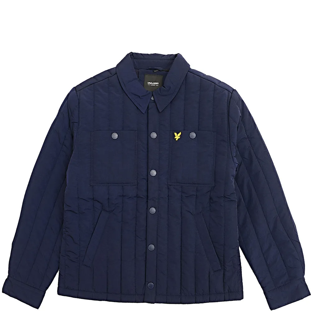 Lyle & Scott Boys Vertical Quilted Shirt in Navy