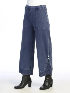 M125 Denim Pant Wide Leg/Rib Contrast Women's