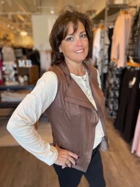 Mac and Me Glossy Faux Leather Vest - HQ