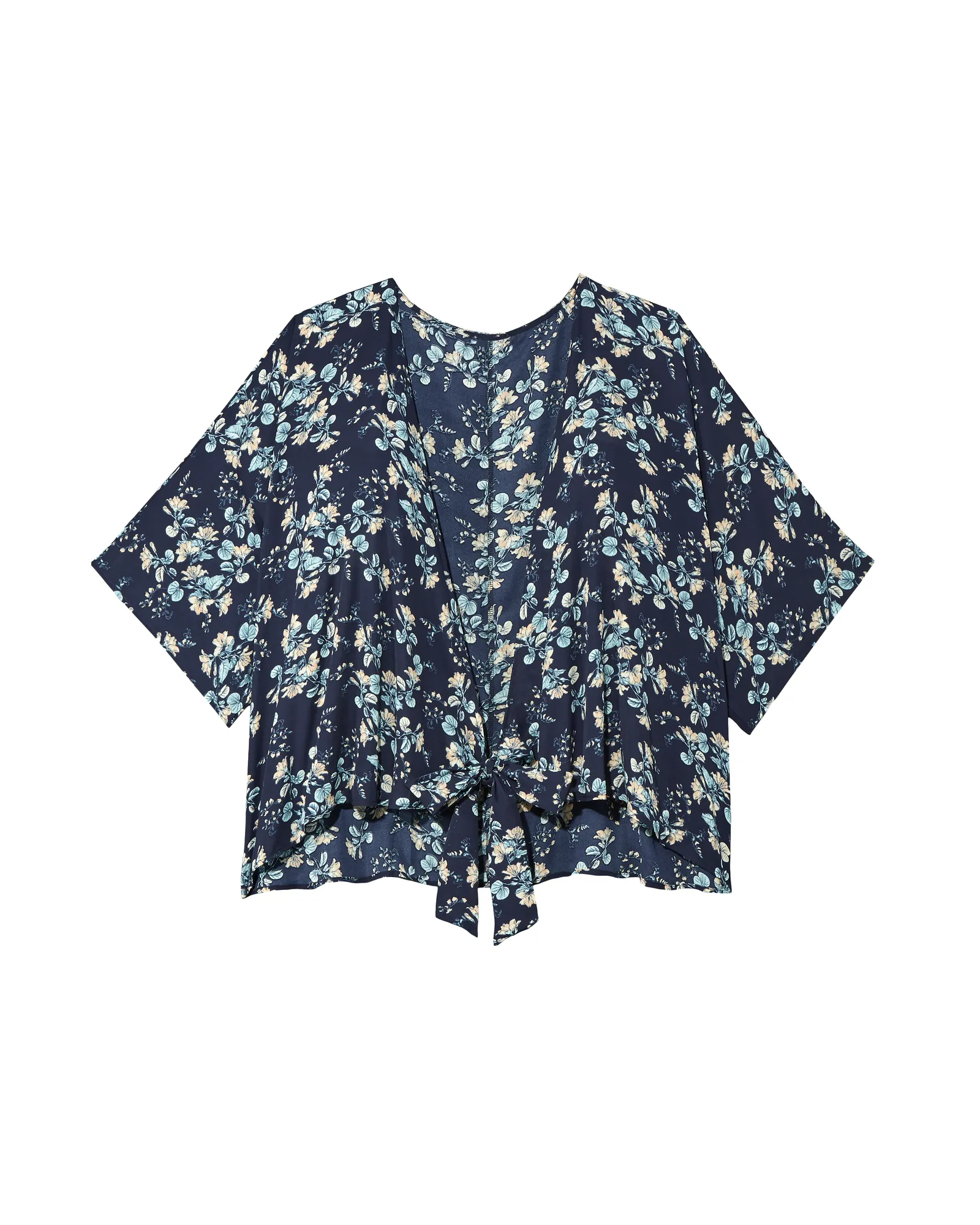 Macie Short Sleeve Kimono | Navy / Light Blue