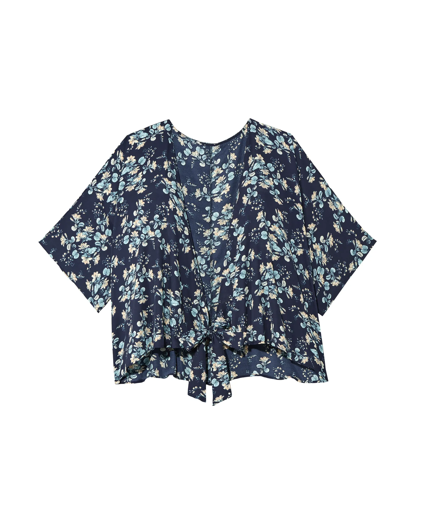Macie Short Sleeve Kimono | Navy / Light Blue