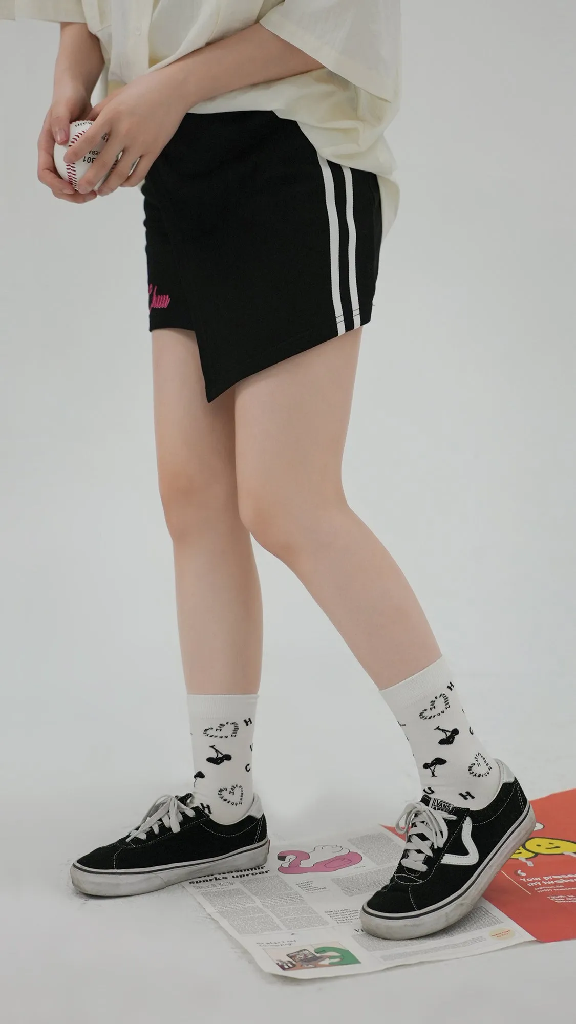 Made By Chuu Heart Cherries High Socks