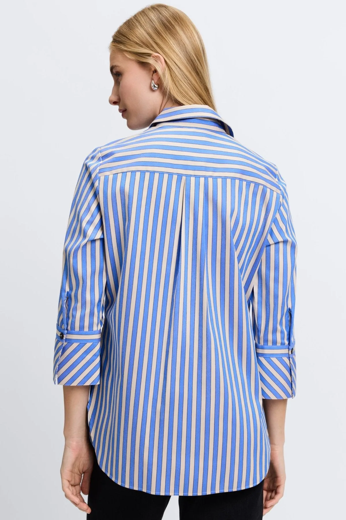 Madison Essential Stretch Striped No Iron Tunic