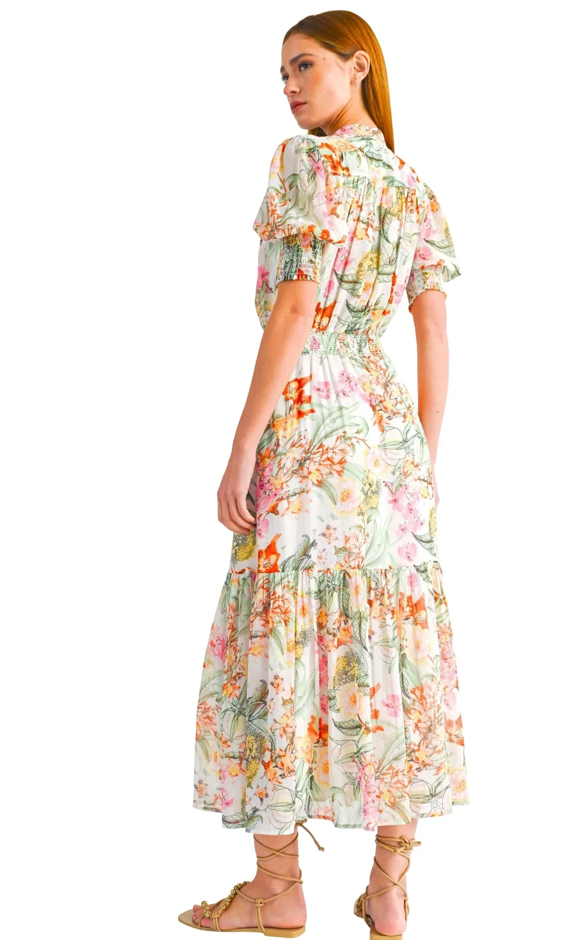 Maggie Button Down Puff Sleeve Dress