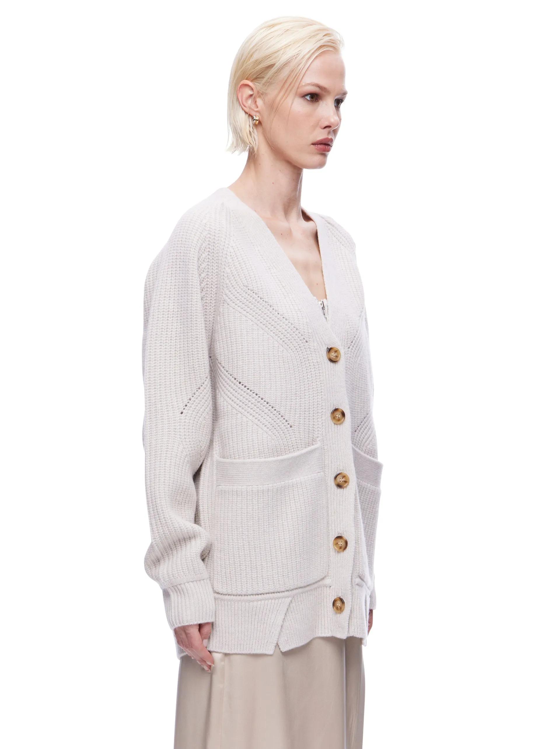 Magnlens Navi Oversized Wool Cardigan