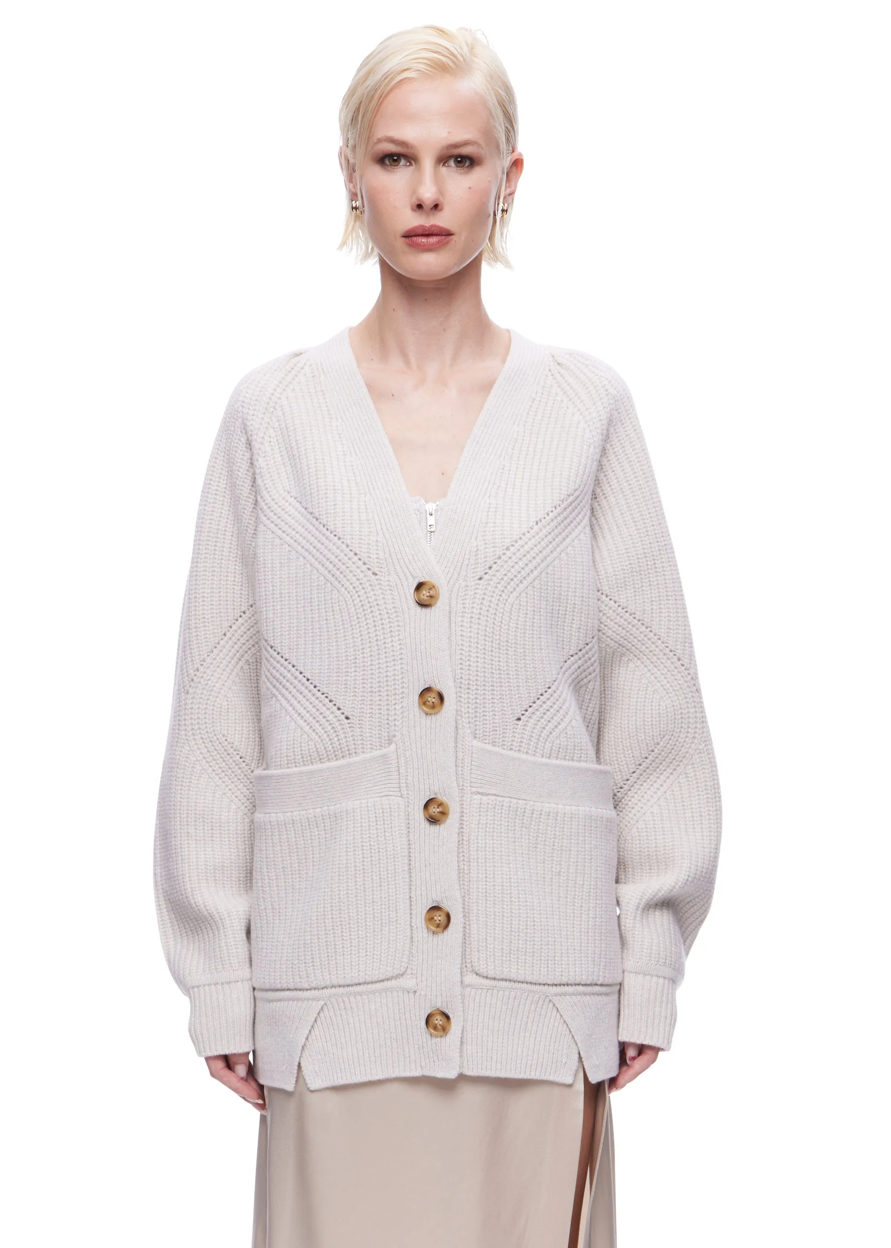 Magnlens Navi Oversized Wool Cardigan