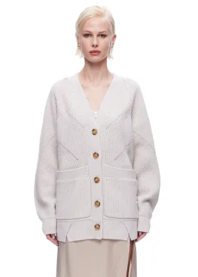 Magnlens Navi Oversized Wool Cardigan