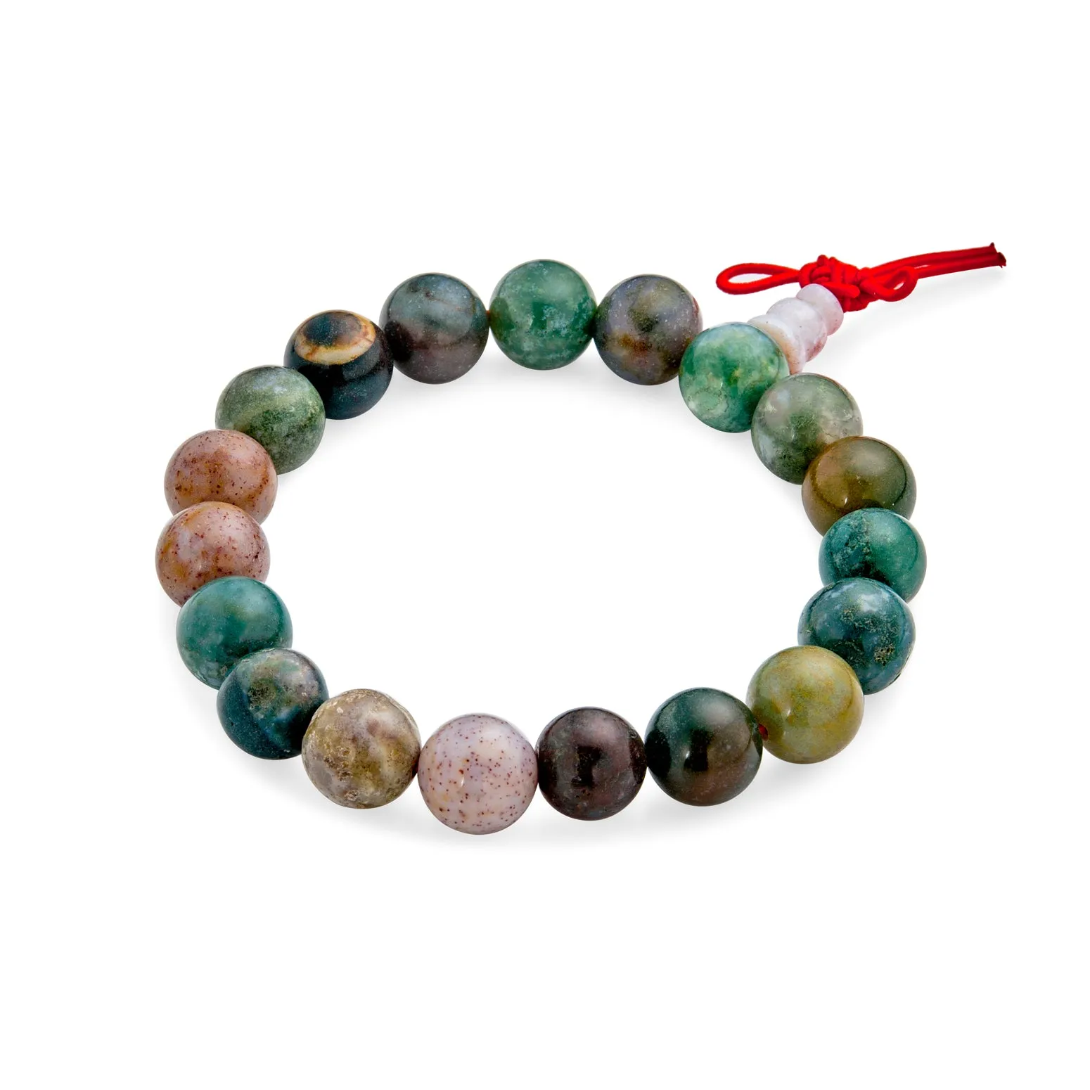 Mala Brown Earth Stone Jasper Bead Stretch Bracelet for Men Multi-Color 10MM