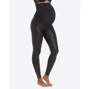 Mama Faux Leather Leggings SPANX - Very Black