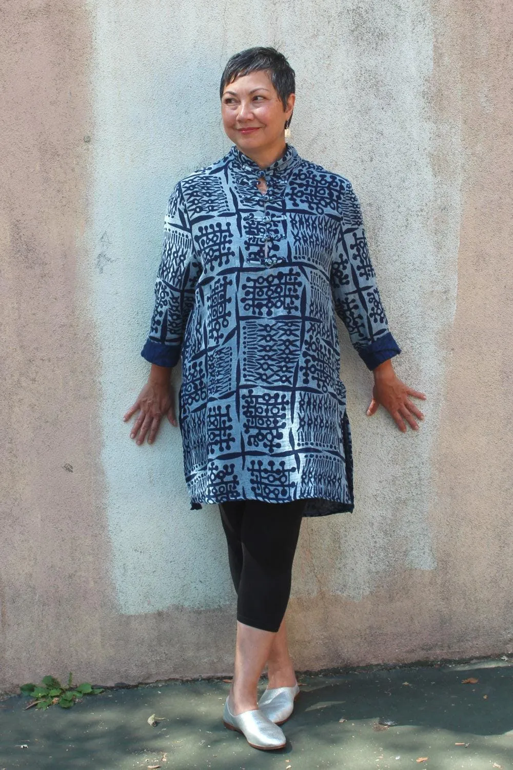 Mandarin Indigo Tunic