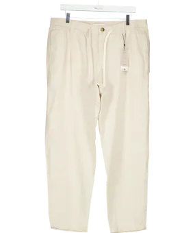 MANGO Beige Romelino Slim Fit Trousers With Drawstring W36