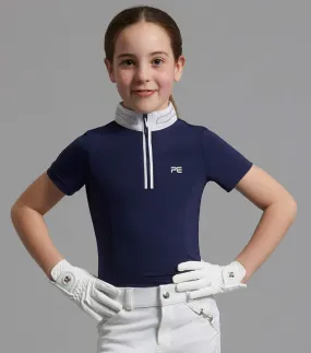 Maria Girls Diamanté Show Shirt Navy