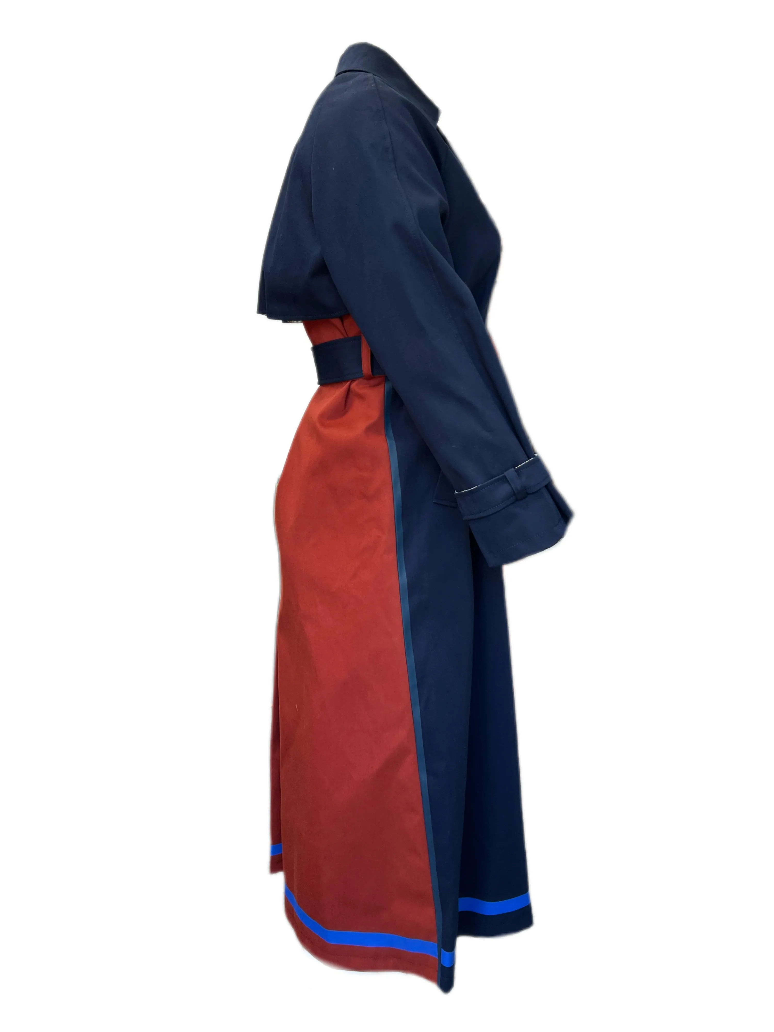 Marina Rinaldi Women's Navy Tilde Double Breasted Trench Coat Size 12W/21 NWT