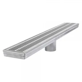 Marine Grade 316 Stainless Steel Linear Shower Drain (Trench and Grate Only)
