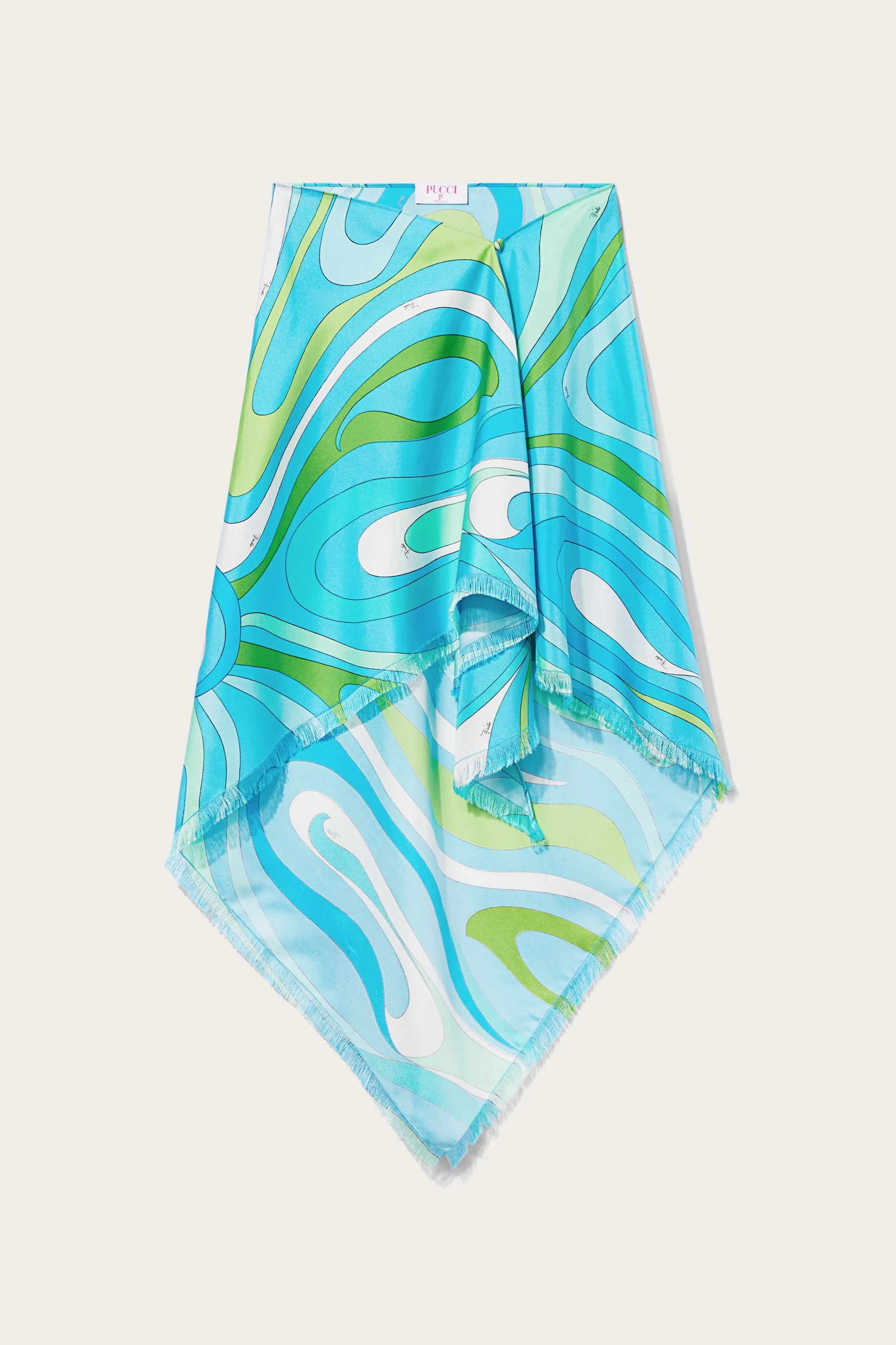 Marmo-Print Silk-Twill Skirt