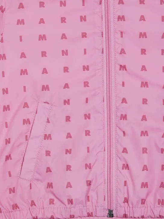Marni Junior   Printed logo hooded nylon jacket 